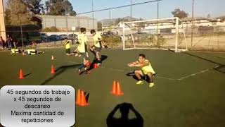 Entrenamiento fisico fútbol  Circuito AgilidadPotenciaFuerza [upl. by Nesyaj]