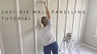 EASY AT HOME DIY WALL PANELLING TUTORIAL FOR A STATEMENT WALL [upl. by Fevre442]