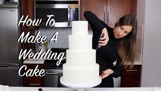 How To Make A Wedding Cake At Home  CHELSWEETS [upl. by Jovitah768]