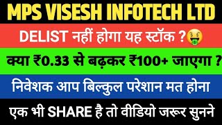 Mps Infotecnics ltd Share latest News Today Target Analysis  Visesh infotech Stock Hold or Sell [upl. by Dnomsad]