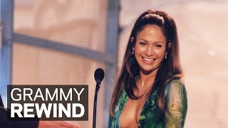 Jennifer Lopez amp The Green Versace Dress Presents Best RampB Album At 2000 GRAMMYs  GRAMMY Rewind [upl. by Doe]