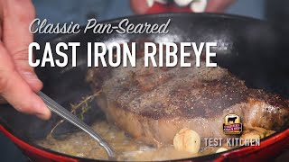 Make a Classic PanSeared Ribeye Steak Recipe [upl. by Gromme855]