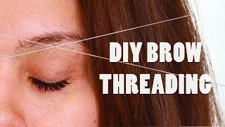 DIY BROW THREADING TUTORIAL AT HOME SHAPING [upl. by Loggins]