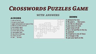 crosswords puzzle game with answers  English Vocabulary [upl. by Sufur]