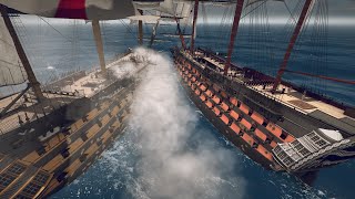 Santisíma Trinidad vs HMS Victory Epic Line Battle  Ultimate Admiral Age of Sail [upl. by Etnelav]