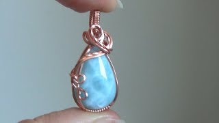 Basic Cabochon Wrap Wire Wrapped Pendant Beginner [upl. by Ameh]