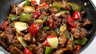 PEPPER STEAK RECIPE BEEF STIR FRY  BETTER THAN CHINESE TAKE OUT [upl. by Ilsa]