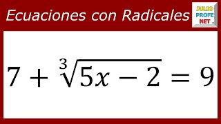 ECUACIONES CON RADICALES  Ejercicio 1 [upl. by Fair301]