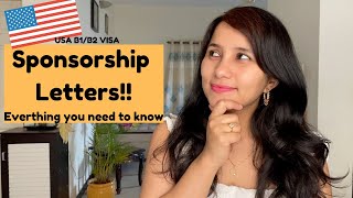 Sponsorship Letter for USA B1B2 Visa  Everything you need to know  For Indians [upl. by Malvie]