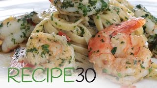 Garlic Linguine Pasta with Shrimp or Prawns [upl. by Markman]