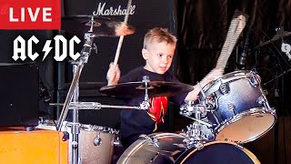 ACDC  Thunderstruck 5 year old Drummer LIVE [upl. by Launam482]