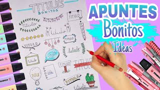 TÍTULOS BONITOS Y FÁCILES PARA TUS APUNTES SIN LETTERING ♥ Marialis [upl. by Nuawad]