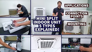 Mini Split Indoor Unit Types Explained 5 Types Applications Connection Points Mounting [upl. by Heater]