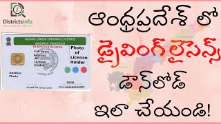 Driving License Download Online in Andhra Pradesh State  AP Driving License 2020 Download [upl. by Cissej]