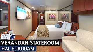 HAL Eurodam  Verandah Stateroom Walkthrough Tour amp Review 4K  Holland America Cruise Line [upl. by Eolc]