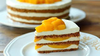 CREAMY MANGO GRAHAM  No HandMixer No Gelatin No Bake [upl. by Rowland]