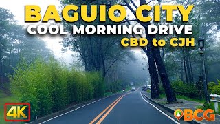 Cool Morning Baguio City Drive From CBD to CJH [upl. by Searby]