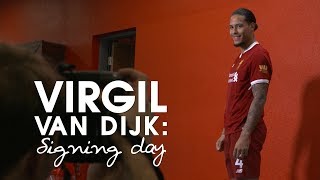 SIGNING DAY VLOG  Virgil van Dijks first day at Liverpool  From the Airport to Anfield [upl. by Yuht]