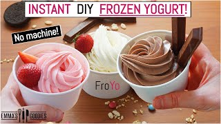 1 Minute 3 Ingredient FROZEN YOGURT Instant FroYo ICE CREAM RECIPE [upl. by Sussman]