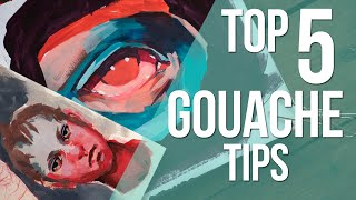 My Top 5 Gouache Tips  Goauche for Beginners ♥ [upl. by Neirad]