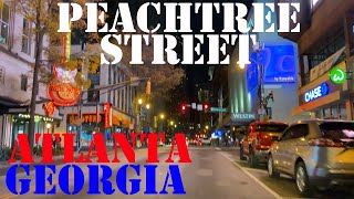 Peachtree Street  Atlantas LONGEST Street  Norcross to Downtown Atlanta  4K Street Night Drive [upl. by Aziza]