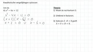 Kwadratische vergelijkingen oplossen 3 HAVO [upl. by Bobinette]