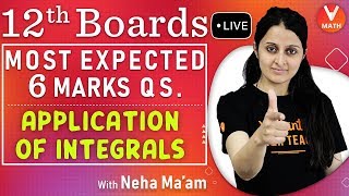 Application of Integrals Class 12 Maths Important Questions  Neha Agrawal Mam  Vedantu Math [upl. by Anallise]