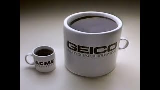 Geico Insurance The Large Coffee Cup 1996 TV Commercial HD [upl. by Innor921]