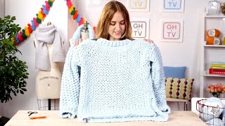 How To Knit A Chunky Wonderwool Sweater From Wool amp The Gang  Good HouseKeeping [upl. by Yelloh]