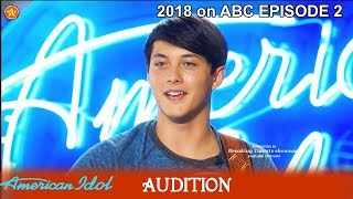 Laine Hardy from Louisiana sings BADSS Country song Audition American Idol 2018 Episode 2 [upl. by Skinner]