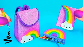 DIY MINI ÚTILES ESCOLARES ARCOIRIS que SÍ FUNCIONAN [upl. by Zitah]