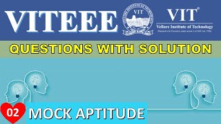 VITEEE Questions with solution  Mock Aptitude  How to score 95 in VITEEE  Part 02 [upl. by Hadwin]