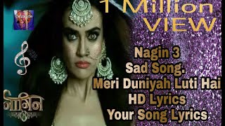 Nagin 3 New Song Meri Duniya Luti hai Your Song Lyrics [upl. by Ydnarb]