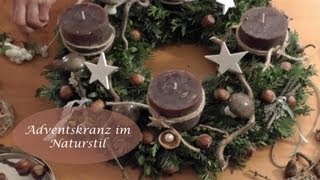 DIY Adventskranz selber machen schmückenbinden im Naturlook I Advents und Weihnachtsdeko I How to [upl. by Meill690]