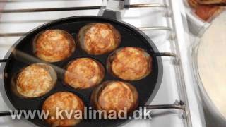 Æbleskiver  amerikanske pandekager  pandekage lagkage [upl. by Zeuqirdor]