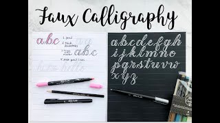 HOW TO Faux Calligraphy Alphabet a  z [upl. by Gersham]