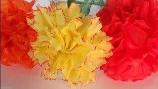 How to Make a Tissue Paper Carnation  Easy Stepbystep DIY Flower Tutorial [upl. by Ateuqram]