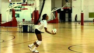 Volleyball skillsUSA Volleyball demonstrated the jump topspin serve [upl. by Hurty]