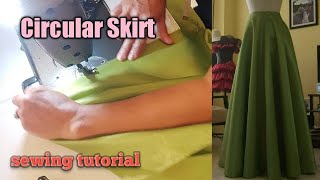 HOW TO CUT CIRCULAR SKIRT WITHOUT PATTERN Simple and Easy [upl. by Schuyler]