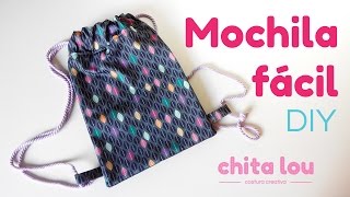 Mochila fácil Tutorial DIY [upl. by Ellie308]