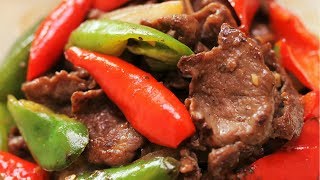 BETTER THAN TAKEOUT  Pepper Steak Recipe [upl. by Aiuqat]