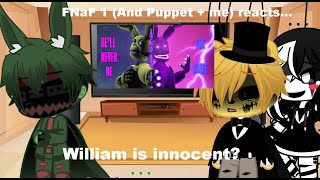 FNaF 1 And Puppet  me reactsquotHell never be the samequot  Gacha Club  GCRV  NOT WATCH [upl. by Ahsienaj449]