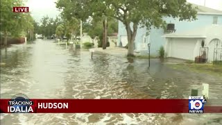 Local 10 News in Hudson Fla captures flooded homes streets [upl. by Zurn]