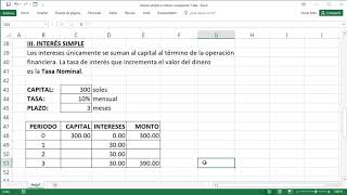 Calcular Interés Simple y Compuesto en Excel Parte 1 [upl. by Jadda778]