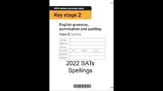 KS2 SATs 2022 Spellings [upl. by Fulbert]