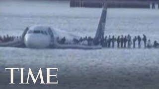 Footage Of The US Airway Plane Landing On Hudson River In 2009  TIME [upl. by Roede292]