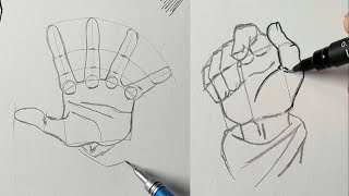 How to draw hands  step by step [upl. by Clayborn]